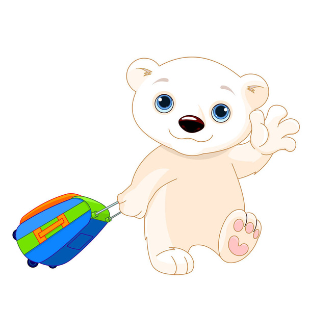 vector ilustración de oso blanco sobre blanco
 - Vector, Imagen