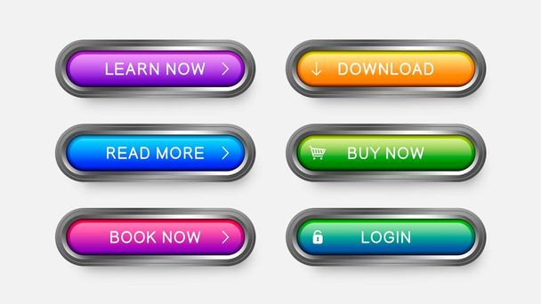 Modern buttons for web design, apps and games. - Vektor, kép