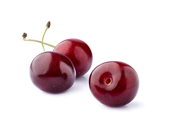 Sweet cherry berries  isolated on white background cutout - Zdjęcie, obraz
