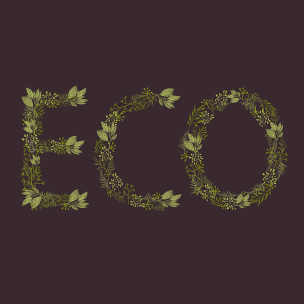 Creating ECO from leaves on a dark background - Valokuva, kuva