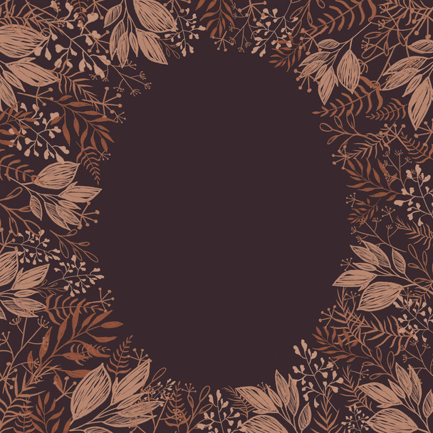 овальна рамка листя на темному фоні
 - Фото, зображення