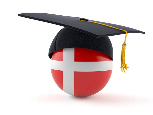 Mortarboard with danish flag - Photo, Image