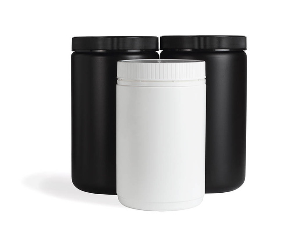 Black and White Plastic Containers - Foto, Imagen