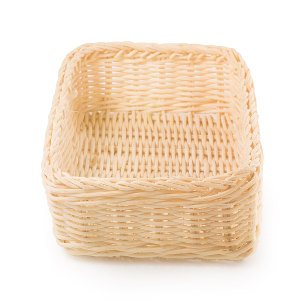 Beyaz bir backgro izole Boş Hasır sepetler veya ekmek sepeti - Fotoğraf, Görsel