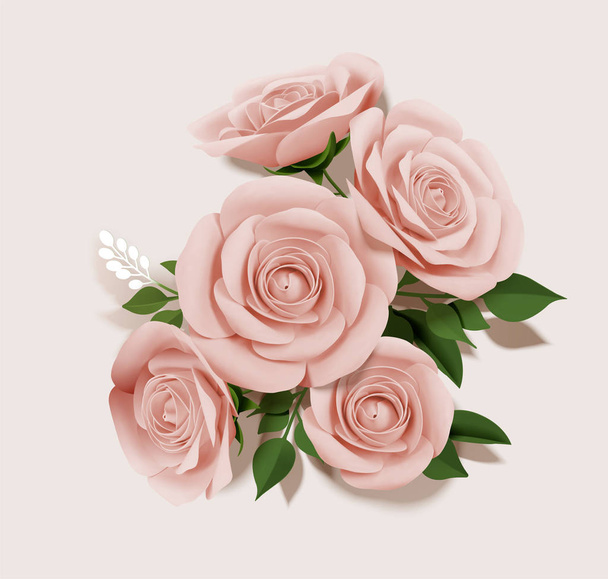 Elegant paper rose bouquet - Vektor, obrázek