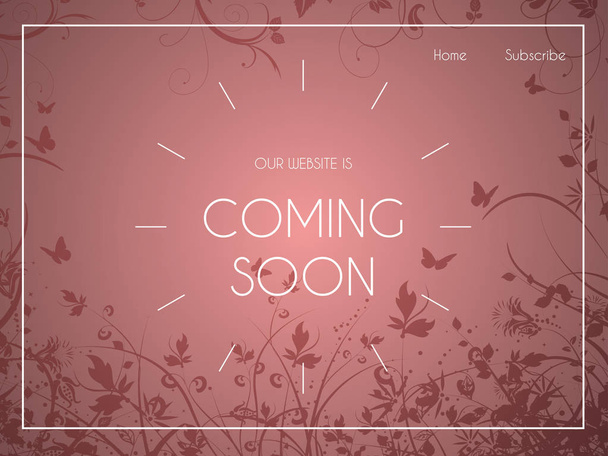 Website landing page with floral design - Vetor, Imagem
