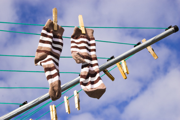 ponožky na prádelní šňůru - Fotografie, Obrázek