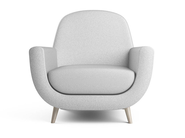White color armchair. Style modern chair isolated on a white bac - Фото, зображення