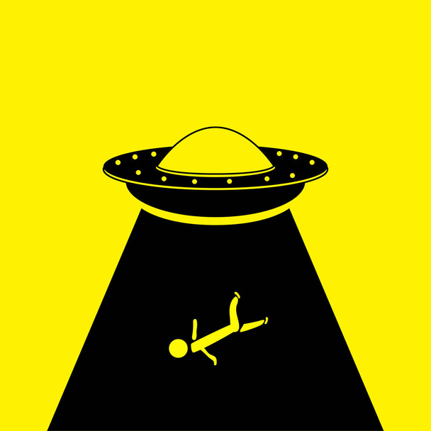 Ufo. Vreemdelingen. Ruimteschip UFO - Vector, afbeelding