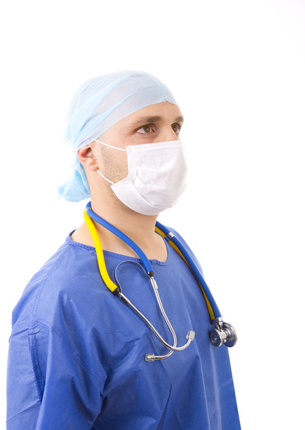 Caucasian doctor on white background - Photo, Image