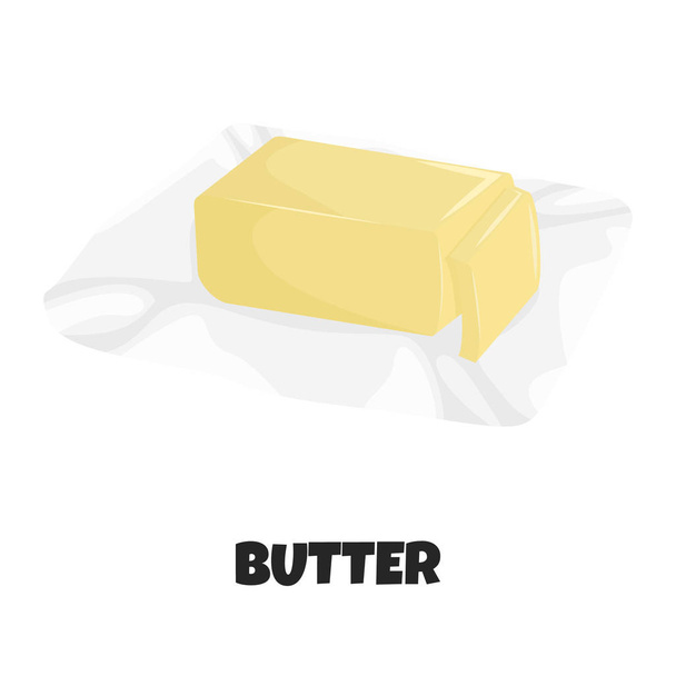 Vector Realistic Illustration of Butter on Package - Vector, Image