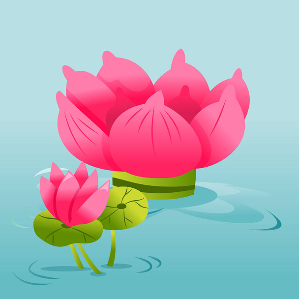 Cartoon Lotus Flower - Vector, Image