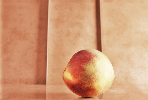 Peach  on colored background - Foto, Imagem