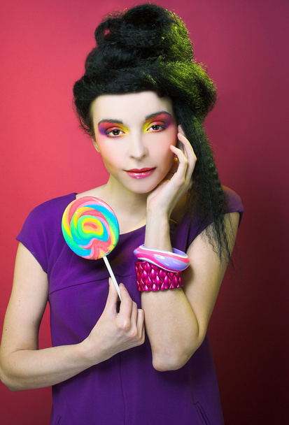 Girl with lollipop - Φωτογραφία, εικόνα