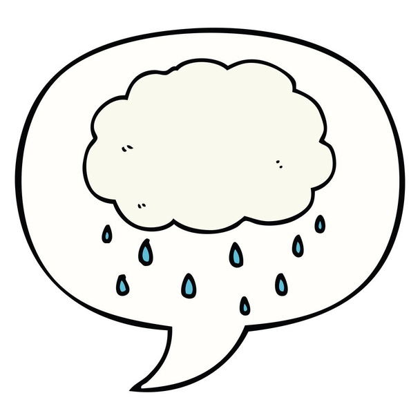 cartoon rain cloud and speech bubble - Vector, Image