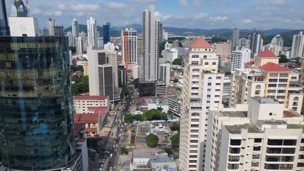 Luchtfoto van Panama-stad in de zomer in het land van Panama - Video