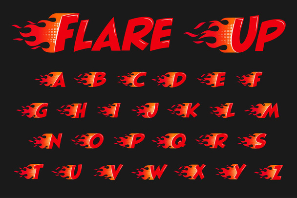 Спалювання алфавіту з літерою полум'я
 - Вектор, зображення