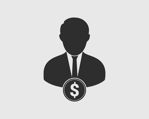 Financial Manager Icon on gray background - Vector, Image