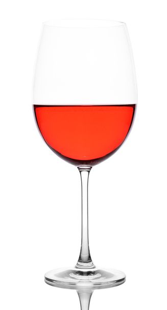 Red wine glass isolated on white - 写真・画像
