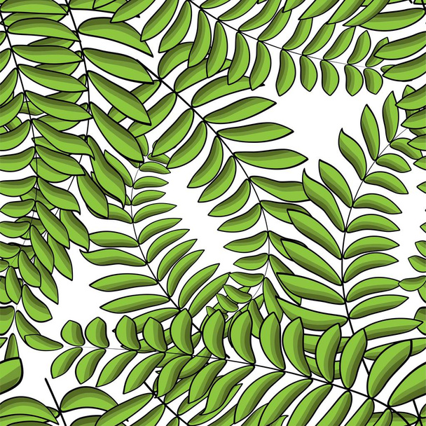 Tropical leaves, palms, monstera leaf, floral vector seamless pattern background. - Vecteur, image