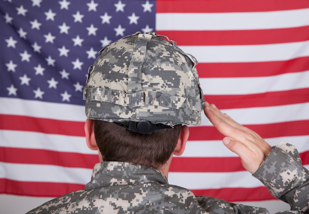 Portrait Of Solider Saluting - Photo, image