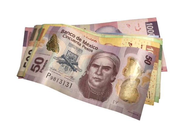 Skupina mexických Peso, izolovaná na bílém pozadí - Fotografie, Obrázek