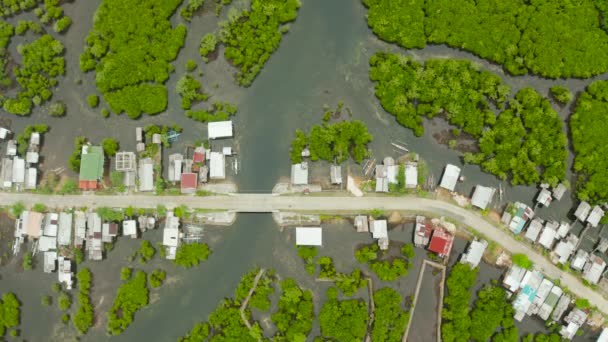Aerial view of town is in mangroves. Siargao,Philippines. - Footage, Video