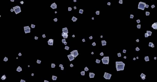 Close up cubi di ghiaccio impilati al rallentatore crollo
 - Filmati, video