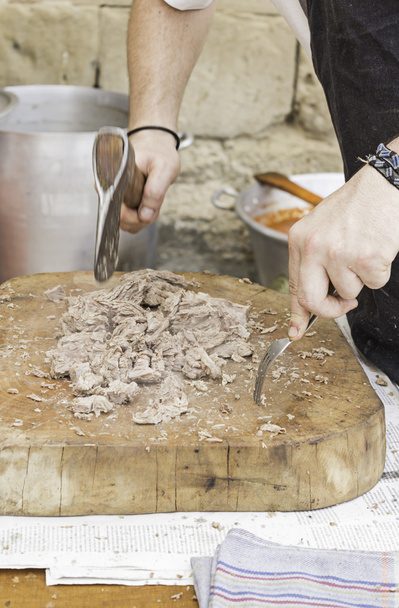 chef taglio carne
 - Foto, immagini