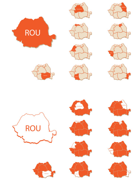 Rumunia mapy 2 - Wektor, obraz