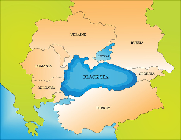 Black sea countries map - Vector, Image