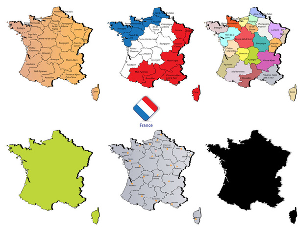 mapy Francji - Wektor, obraz