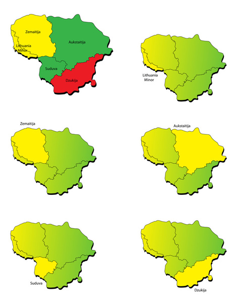 Litouwen provincies kaarten - Vector, afbeelding