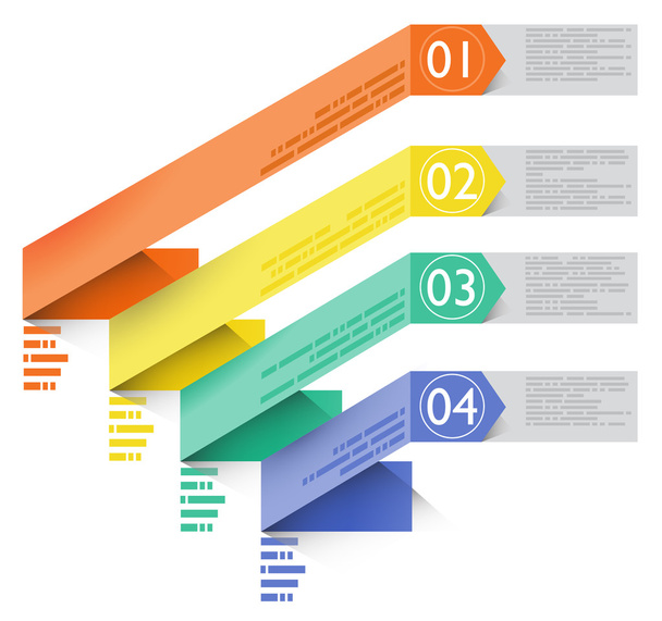 Infographic examples colored bands - Vecteur, image