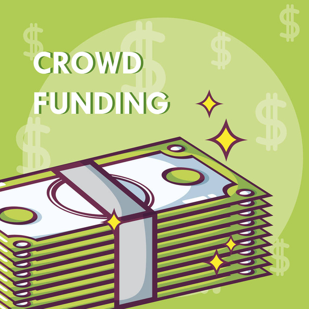 Crowdfunding geld Business - Vector, afbeelding