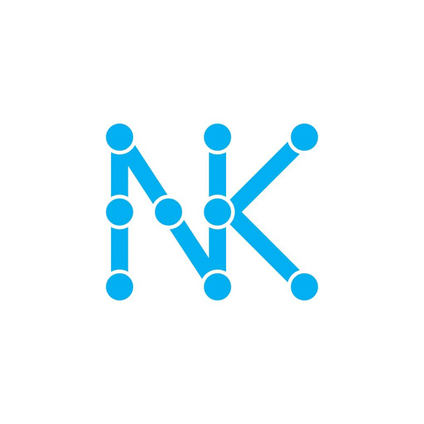 Letter NK logo ontwerp vector - Vector, afbeelding