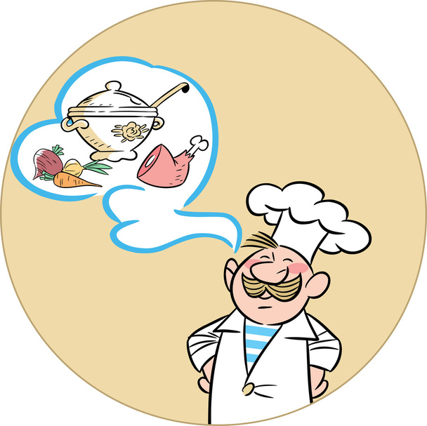 Cozinheiro engraçado dos desenhos animados
 - Vetor, Imagem