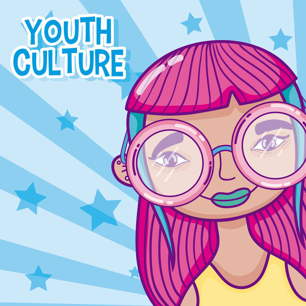 Cultura juvenil de dibujos animados
 - Vector, Imagen