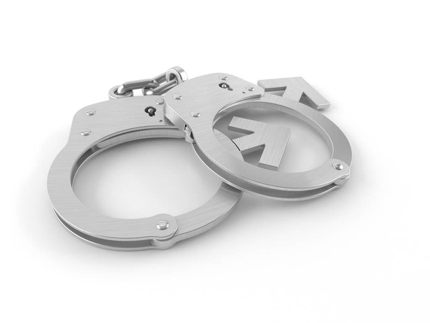 Handcuffs with male gender symbol - Photo, Image