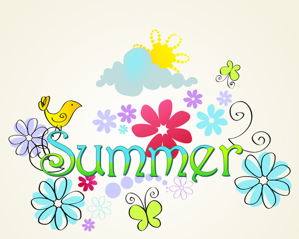 Cute summer illustration - Vettoriali, immagini