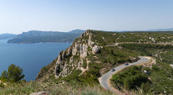 Panoramic view of the Mediterranean Sea and Cap Canaille. - Valokuva, kuva