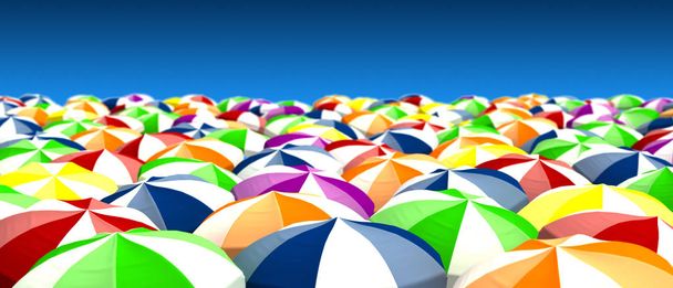 Colorful beach umbrellas - Photo, Image