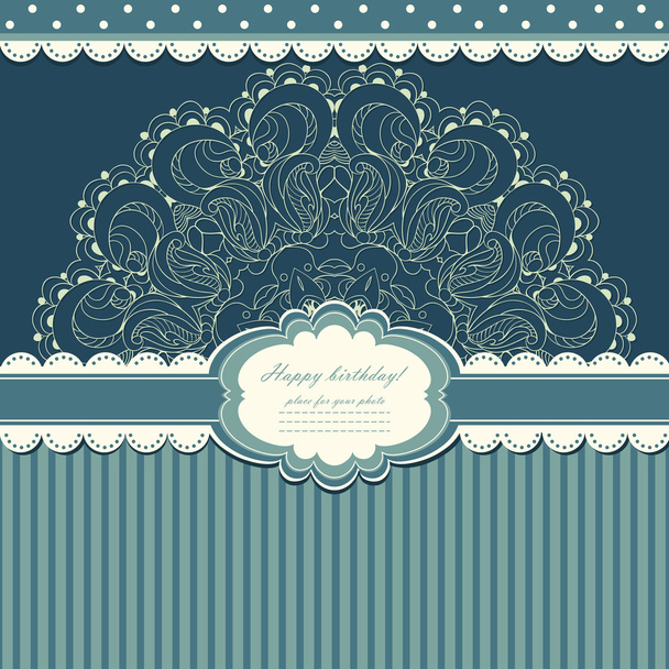 Beautiful invitation with lace vector - Вектор,изображение
