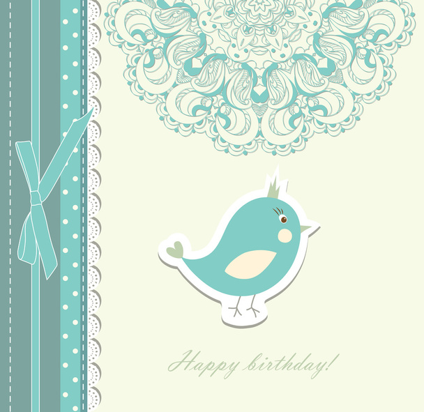 Beautiful card with bird vector - Vektor, obrázek