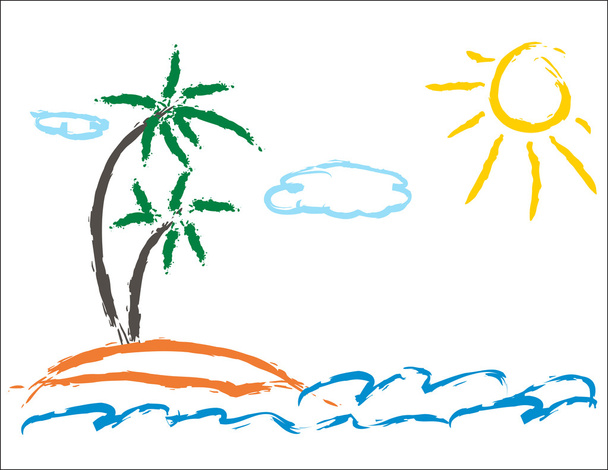 Palm і море
 - Вектор, зображення
