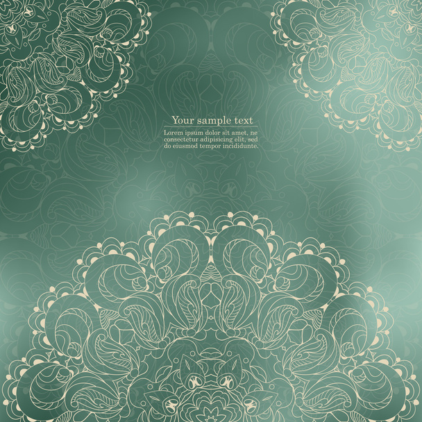 Beautiful arabesque lace pattern background vector - Vecteur, image