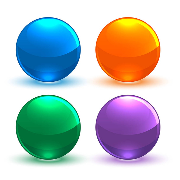 set of circular shiny button - Vector, imagen