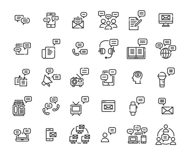 Message outline icon set. Vector and Illustration. - Vector, Image