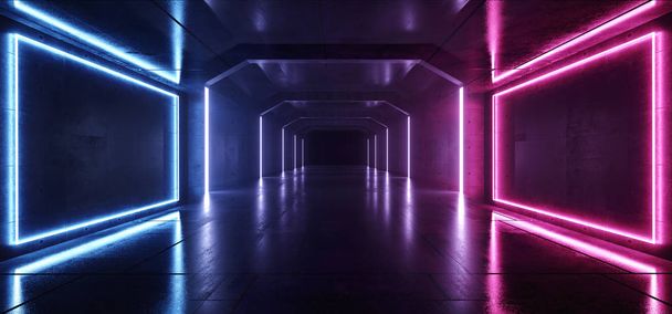 Retro modern futurisztikus lila kék vörös sci fi élénk neon Ligh - Fotó, kép