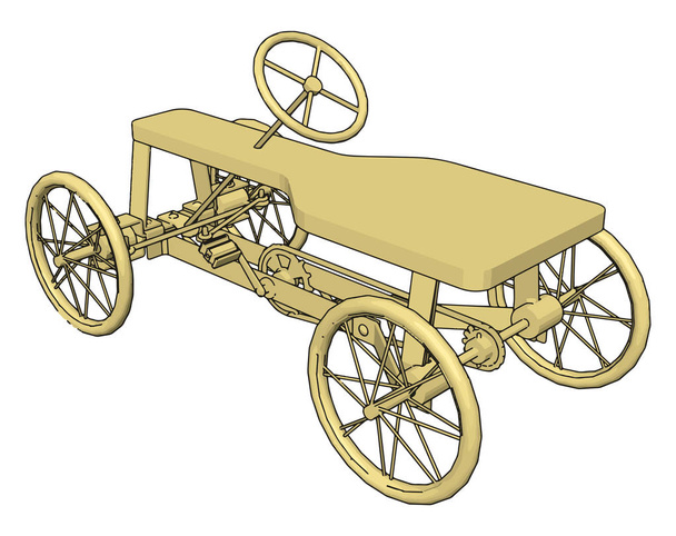 Wooden carriage, illustration, vector on white background. - Vector, Image